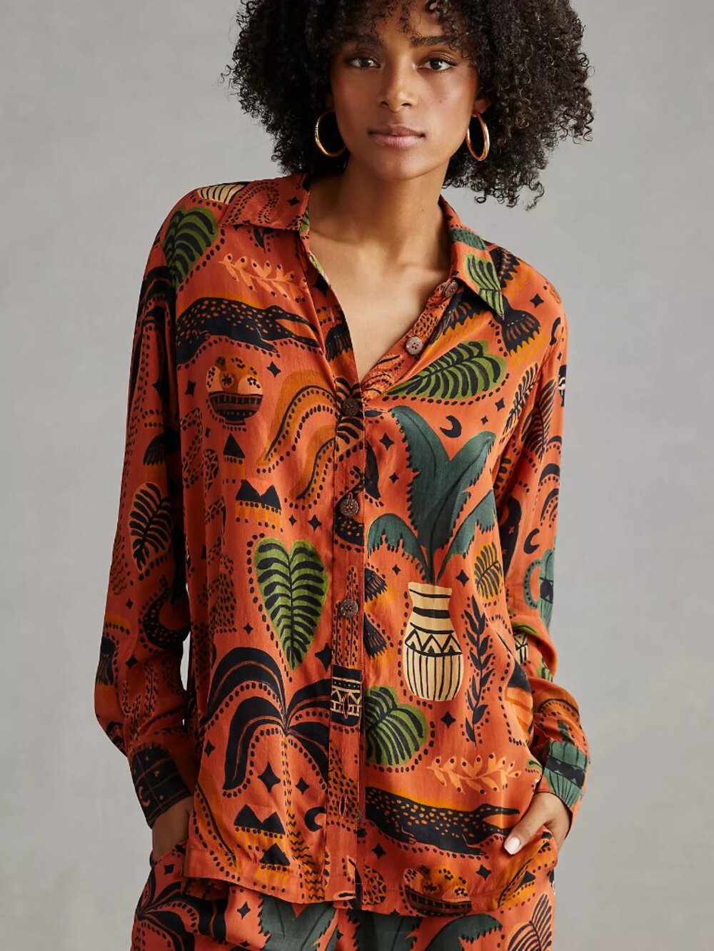 Farm Rio Printed Buttondown & Pant Set